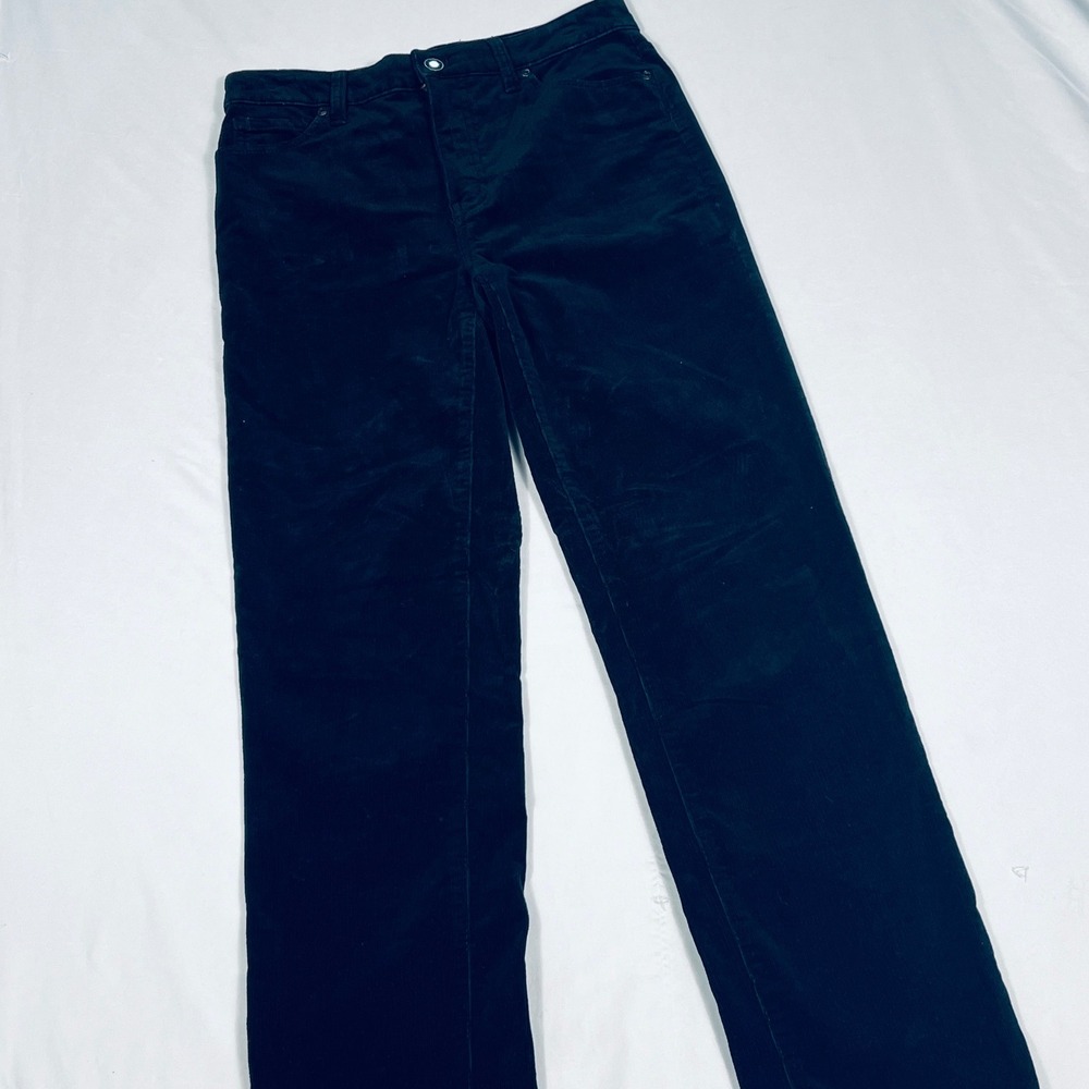 Talbots Corduroy Straight‎ Leg Pants 4 Navy Blue Cotton Stretch JO3069